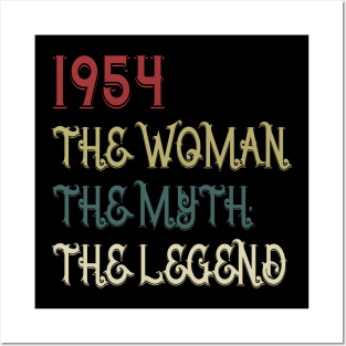 Vintage Retro 1954 Legend Gift 66th Birthday Womens Posters and Art